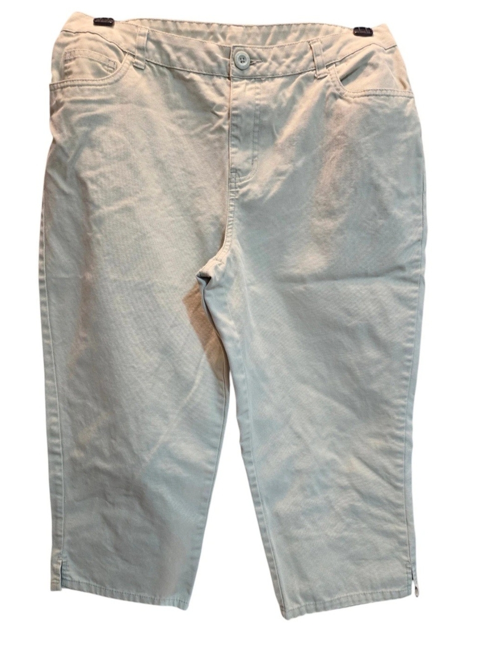 Vintage Bill Blass Tan Khaki Denim Capri Pants Size 12 Cropped